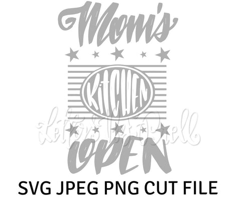 Mom's Kitchen Open SVG Cut File - Retro Themed Hand Lettered Design SVG Letters By Prell 