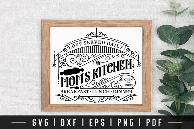 Mom's Kitchen SVG - Vintage Kitchen Sign SVG SVG CraftLabSVG 