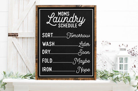 Mom's Laundry Schedule SVG - Laundry Room Decor SVG SVG Simply Cutz 