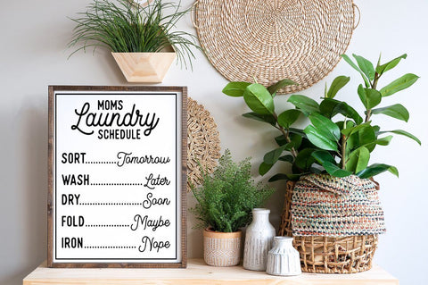 Mom's Laundry Schedule SVG - Laundry Room Decor SVG SVG Simply Cutz 