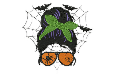 Momster Embroidery Design, Messy Bun Embroidery Design, Halloween Embroidery Design, Spooky Mom Embroidery Design Embroidery/Applique DESIGNS NextEmbroidery 
