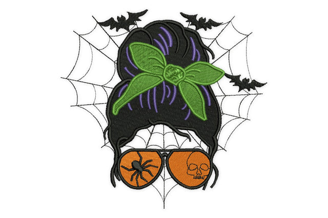 Momster Embroidery Design, Messy Bun Embroidery Design, Halloween Embroidery Design, Spooky Mom Embroidery Design Embroidery/Applique DESIGNS NextEmbroidery 