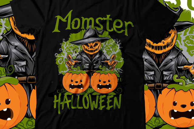 Momster Halloween T-Shirt Design , Halloween T-Shirt Design SVG BlackCatsMedia 