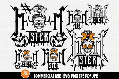 Momster SVG Bundle - Halloween Svg Files - Momster Cut Files - Messy Bun Svg SVG TonisArtStudio 