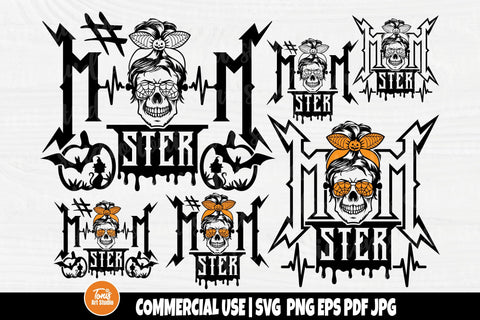 Momster SVG Bundle - Halloween Svg Files - Momster Cut Files - Messy Bun Svg SVG TonisArtStudio 