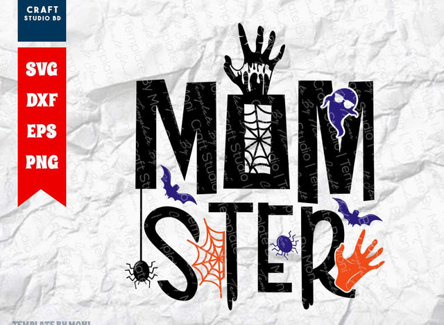 Momster SVG Cut File | Halloween Svg | Ghost Svg | Spooky Svg | Halloween Mom Svg | Holiday Svg | Funny Halloween Quote SVG ETC Craft 