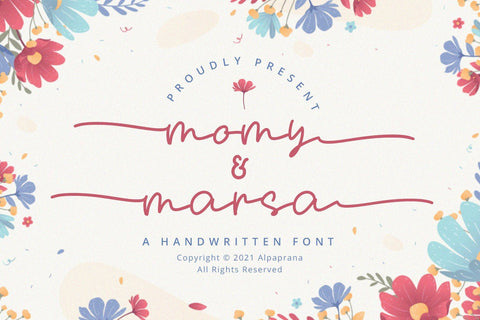 Momy & Marsa - Handwritten Font Font Alpaprana Studio 