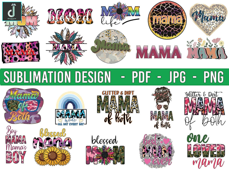 Mon sublimation bundle design, Mom Bundle PNG, Mother's Day png Sublimation Alihossainbd 