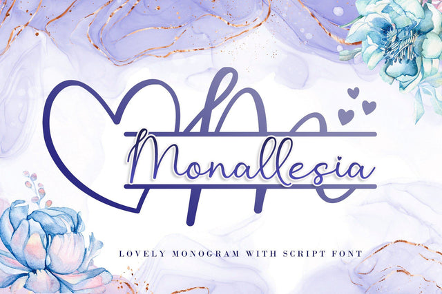 Monallesia Monogram Font AEN Creative Store 