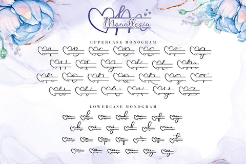 Monallesia Monogram Font AEN Creative Store 