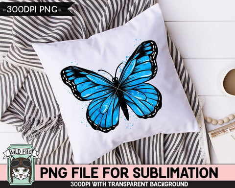 Monarch Butterfly PNG SUBLIMATION, Watercolor Butterfly Sublimation, Blue Butterfly PNG, Diabetes Awareness png, Anti Bullying, Child Abuse Sublimation Wild Pilot 