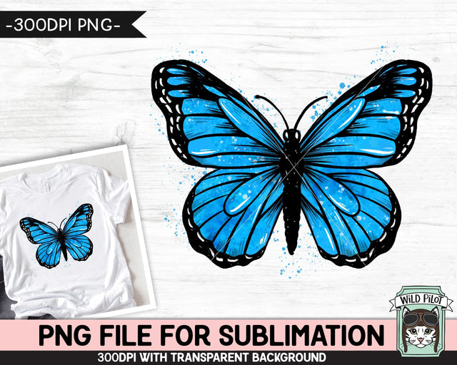 Monarch Butterfly PNG SUBLIMATION, Watercolor Butterfly Sublimation, Blue Butterfly PNG, Diabetes Awareness png, Anti Bullying, Child Abuse Sublimation Wild Pilot 