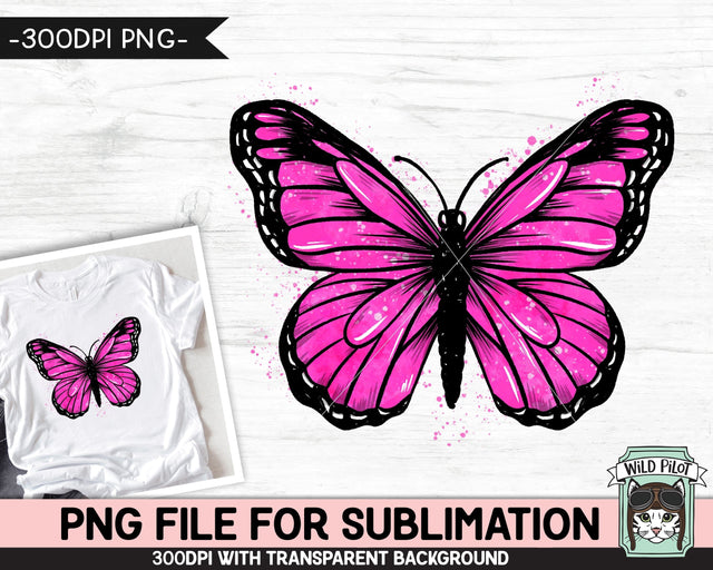 Monarch Butterfly PNG SUBLIMATION, Watercolor Butterfly Sublimation, Pink Butterfly PNG, Breast Cancer Awareness png, Women's Health png Sublimation Wild Pilot 