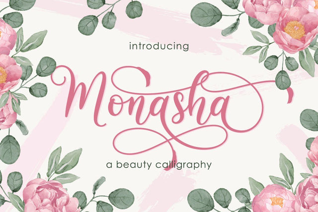 Monasha | Beauty Calligraphy Font studioalmeera 
