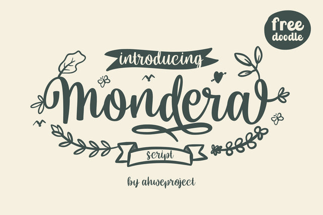 Mondera - Beautiful and Romantic Handwritten Font ahweproject 