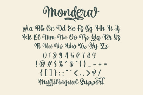 Mondera - Beautiful and Romantic Handwritten Font ahweproject 
