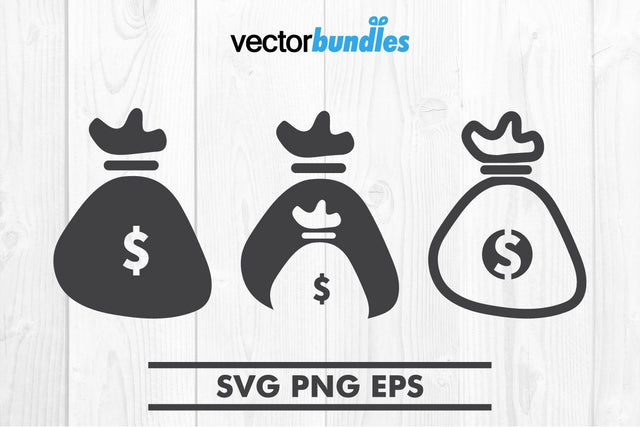Money bag clip art svg SVG vectorbundles 