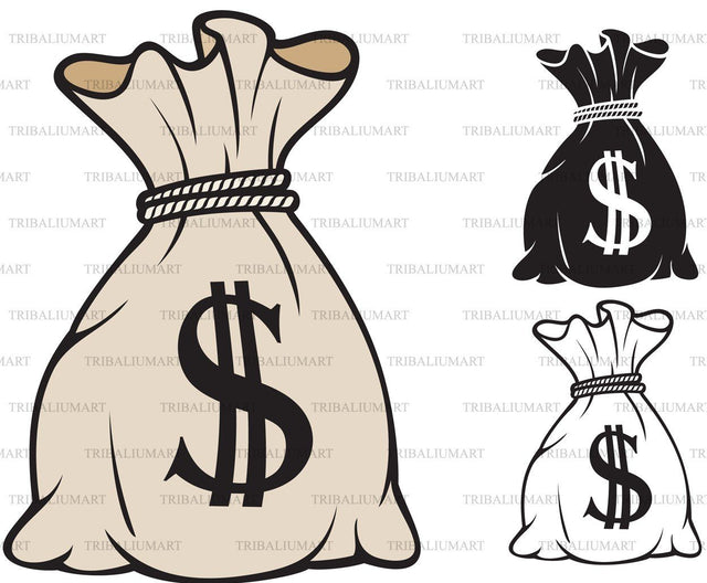 Money bag with dollar sign SVG TribaliumArtSF 