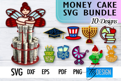 Money Cake SVG | Money Holder SVG Design | Gift SVG Design SVG Fly Design 