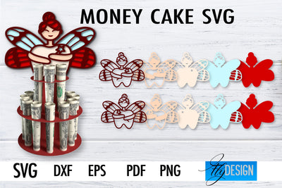 Money Cake SVG | Money Holder SVG Design | Gift SVG Design SVG Fly Design 