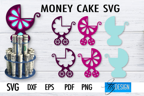 Money Cake SVG | Money Holder SVG Design | Gift SVG Design SVG Fly Design 