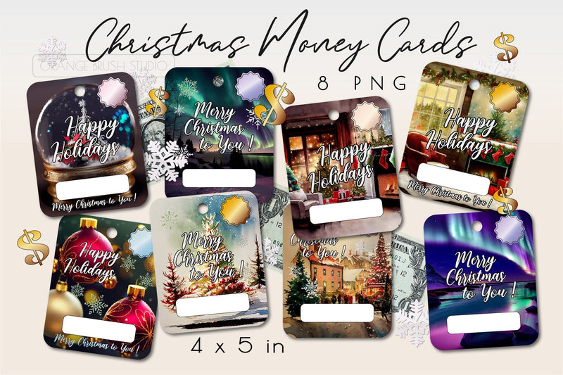 Money Card Bundle Merry Christmas Card Holder PNG Designs SVG OrangeBrushStudio 