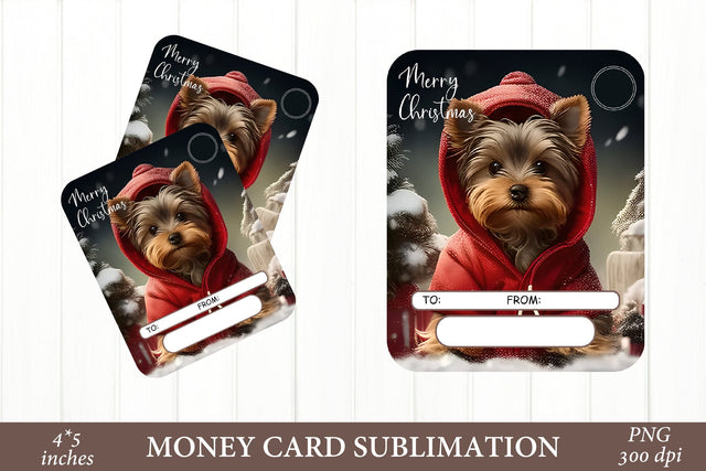 Money Card Christmas Dog PNG. Money Card Sublimation Sublimation Olga Terlyanskaya 