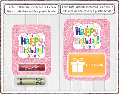 Money Card Holder Pink Glitter Birthday PNG and Cutting files Digital Pattern Designs by Rae 
