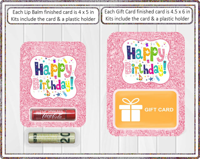 Money Card Holder Pink Glitter Birthday PNG and Cutting files Digital Pattern Designs by Rae 