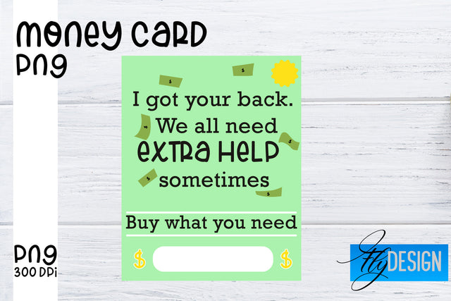 Money Card PNG Designs | Money Holder Printable SVG Fly Design 