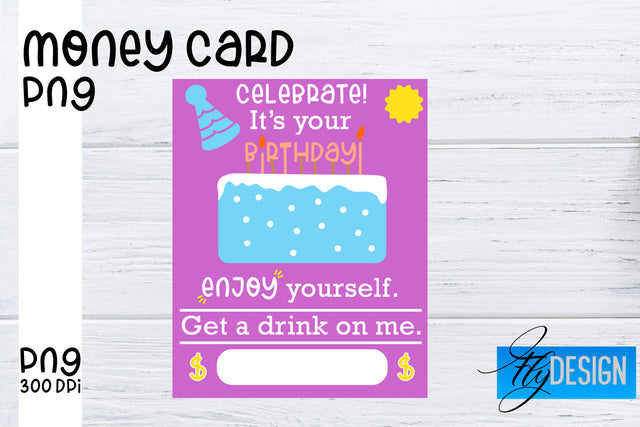 Money Card PNG Designs | Money Holder Printable SVG Fly Design 