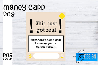 Money Card PNG Designs | Money Holder Printable SVG Fly Design 