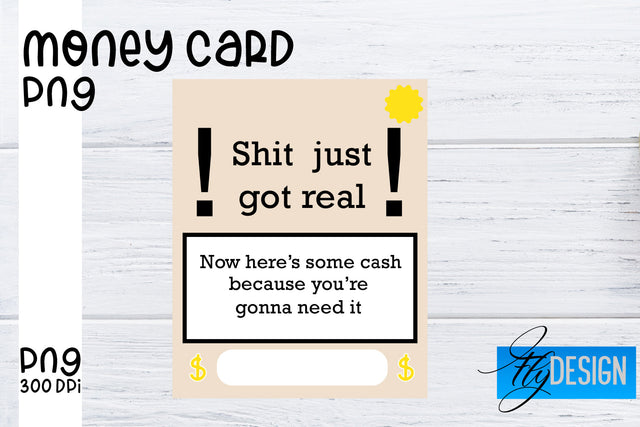 Money Card PNG Designs | Money Holder Printable SVG Fly Design 