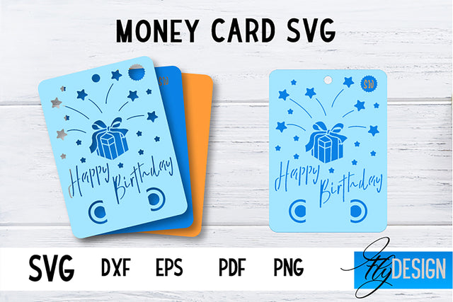 Money Card SVG | Happy Birthday Money Holder | HB Design SVG Fly Design 