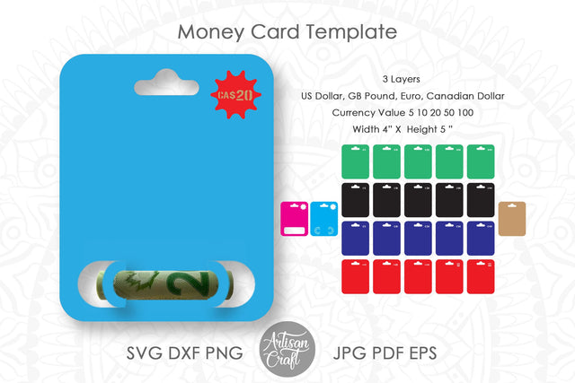 Money card template SVG cut file SVG Artisan Craft SVG 