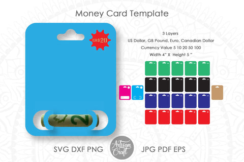 Money card template SVG cut file SVG Artisan Craft SVG 