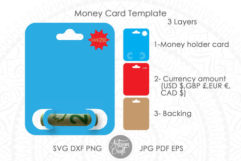Money card template SVG cut file SVG Artisan Craft SVG 