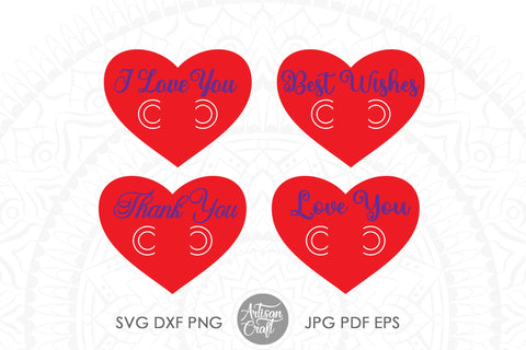 Money card template with heart for Valentines SVG Artisan Craft SVG 
