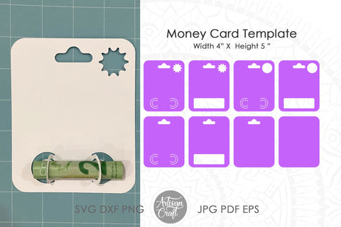 Money holder card SVG, money card template SVG Artisan Craft SVG 