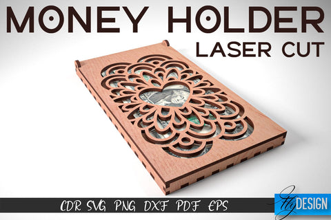 Money Holder Laser Cut SVG | Money Holder SVG Design | CNC Files SVG Fly Design 