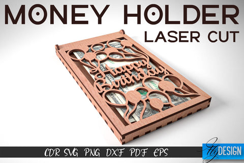Money Holder Laser Cut SVG | Money Holder SVG Design | CNC Files SVG Fly Design 