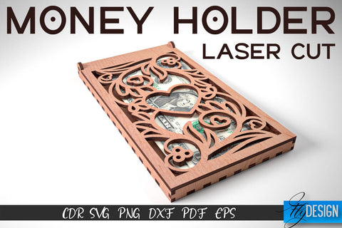 Money Holder Laser Cut SVG | Money Holder SVG Design | CNC Files SVG Fly Design 