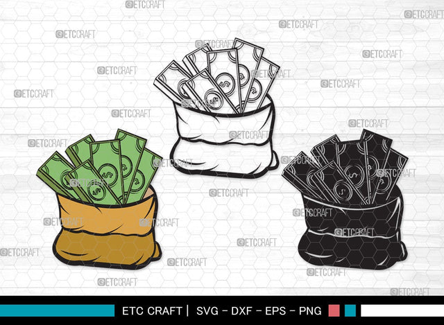 Money SVG | Dollars Svg | Money Bag With Dollar Svg | Money Bag Svg | Money Clipart SVG ETC Craft 