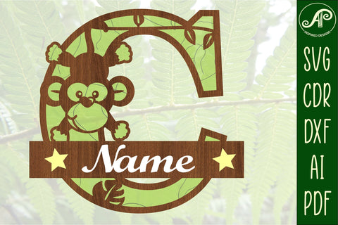 Monkey Capital Monogram Letter C SVG SVG APInspireddesigns 