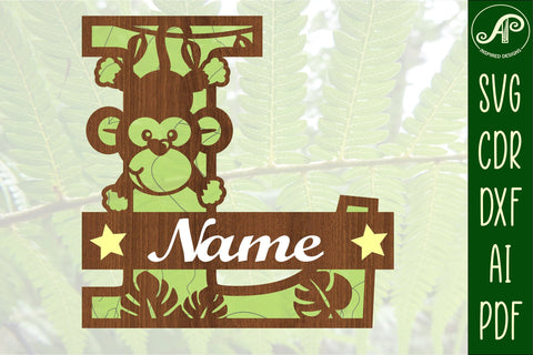 Monkey Capital Monogram Letter L SVG SVG APInspireddesigns 