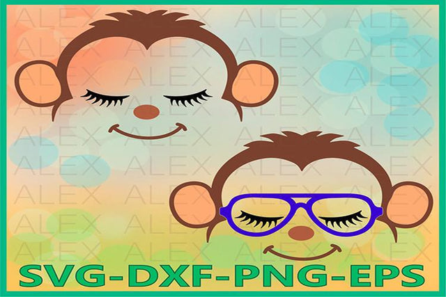 Monkey Eyelashes Face Svg SVG AlexSVGStudio 