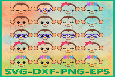 Monkey Face Svg, Animal face SVG AlexSVGStudio 