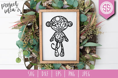 Monkey Mandala Zentangle SVG SavoringSurprises 