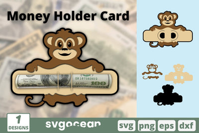 Monkey Money Holder Card SVG SVG SvgOcean 