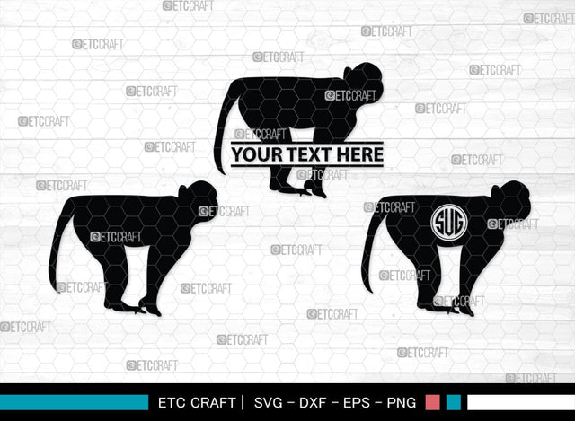 Monkey Monogram, Monkey Silhouette, Monkey SVG, Chimpanzee Svg, Gorilla Svg, Ape Svg, Chimp Svg, SB00294 SVG ETC Craft 